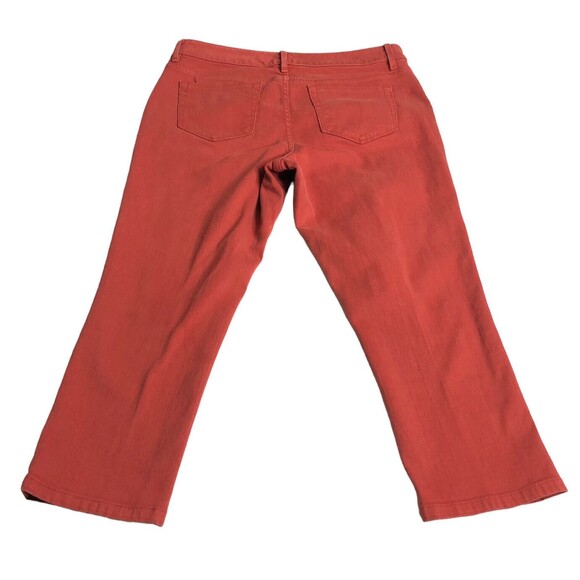 LL Bean Jeans Womens Petite 10 Red Orange Favorite Fit Crop Mid Rise Tapered Leg - Picture 6 of 13